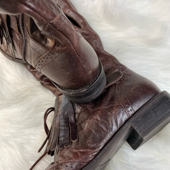 Welsh Boots Tall Womens Leather Brown Size 7.5 - Picture 5 of 14